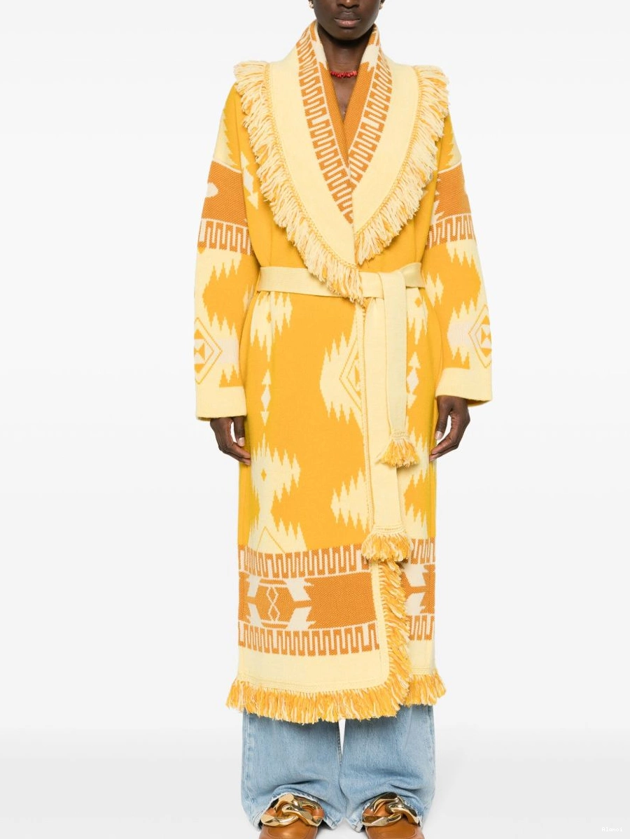 Affordable wool Alanui Women cardi-coat virgin Icon-jacquard 0730
